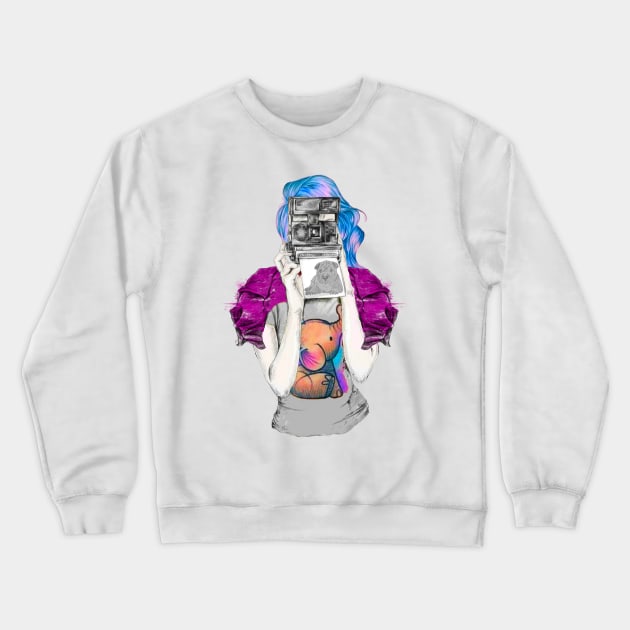 Stylish girl Crewneck Sweatshirt by Shenron